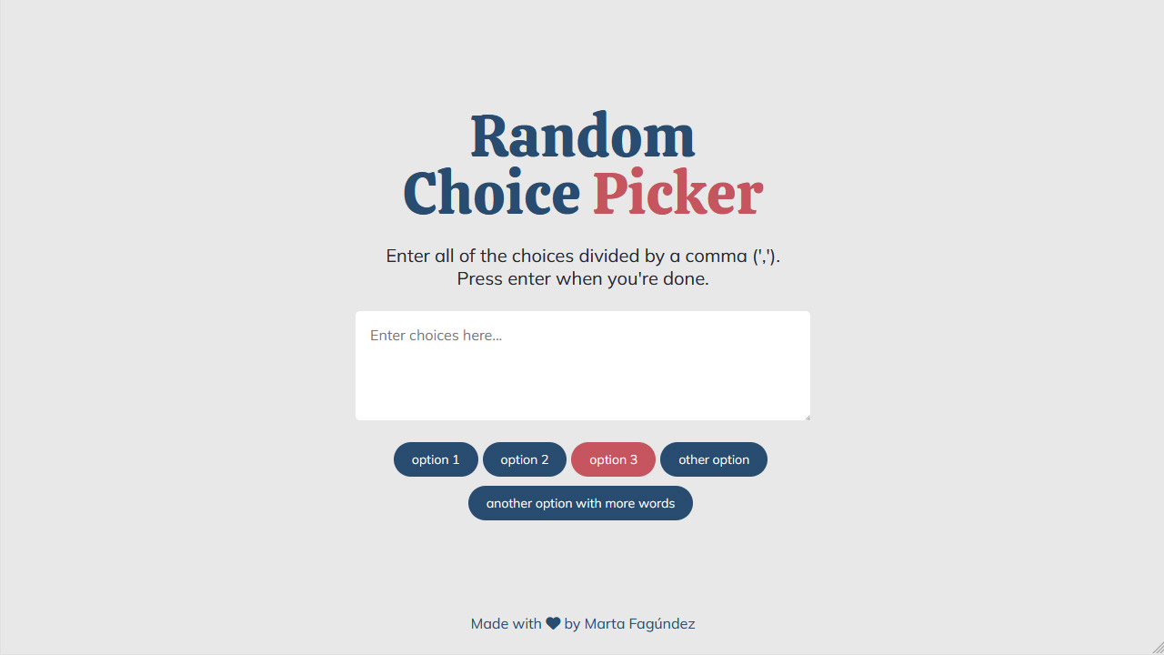 Random Choice Picker project thumbnail