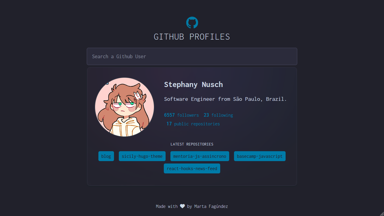 Github Profiles project thumbnail