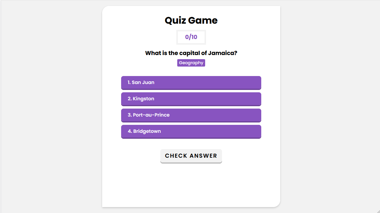 Quiz Game project thumbnail