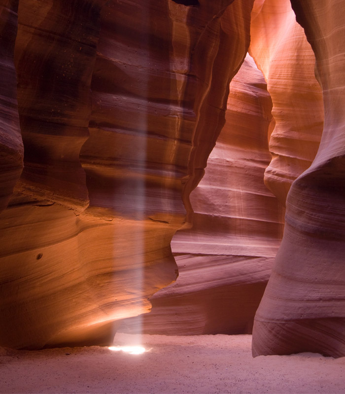 Sunbeams beautifully entering a cave